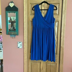 Garnet Hill Royal Faux wrap dress L